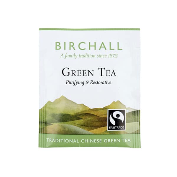 Birchall Green Tea Fairtrade - Tag + Envelope Teabags  (x 25)